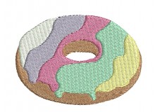 Stickdatei - Bunter Regenbogen Donut